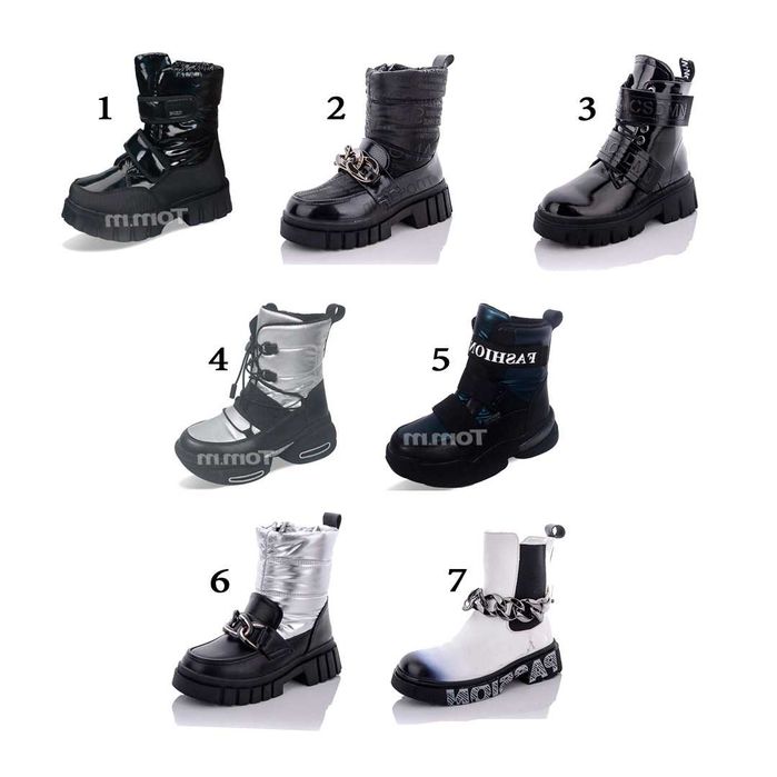 Дитячі зимові черевики для дівчинки 33 34 35 36 37 38 чоботи дутіки