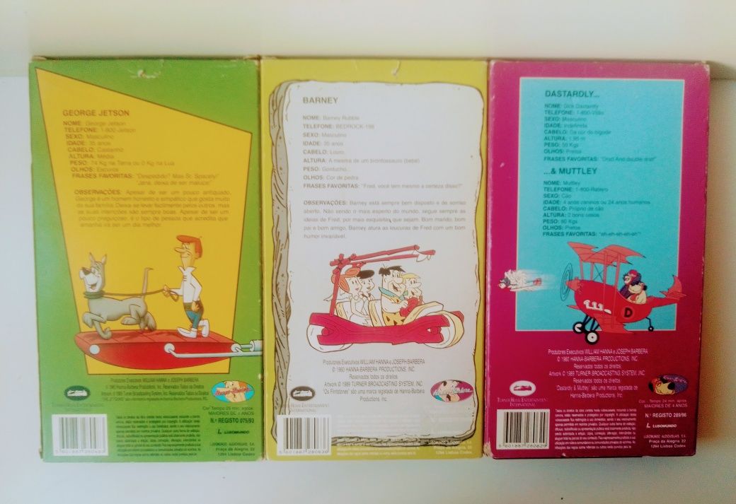 Cassetes VHS Coleção Hanna Barbera 1989