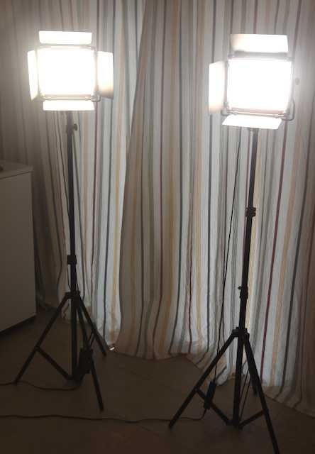 Two NEEWER Bi-Colour 660 LED  Video Lights & Stands