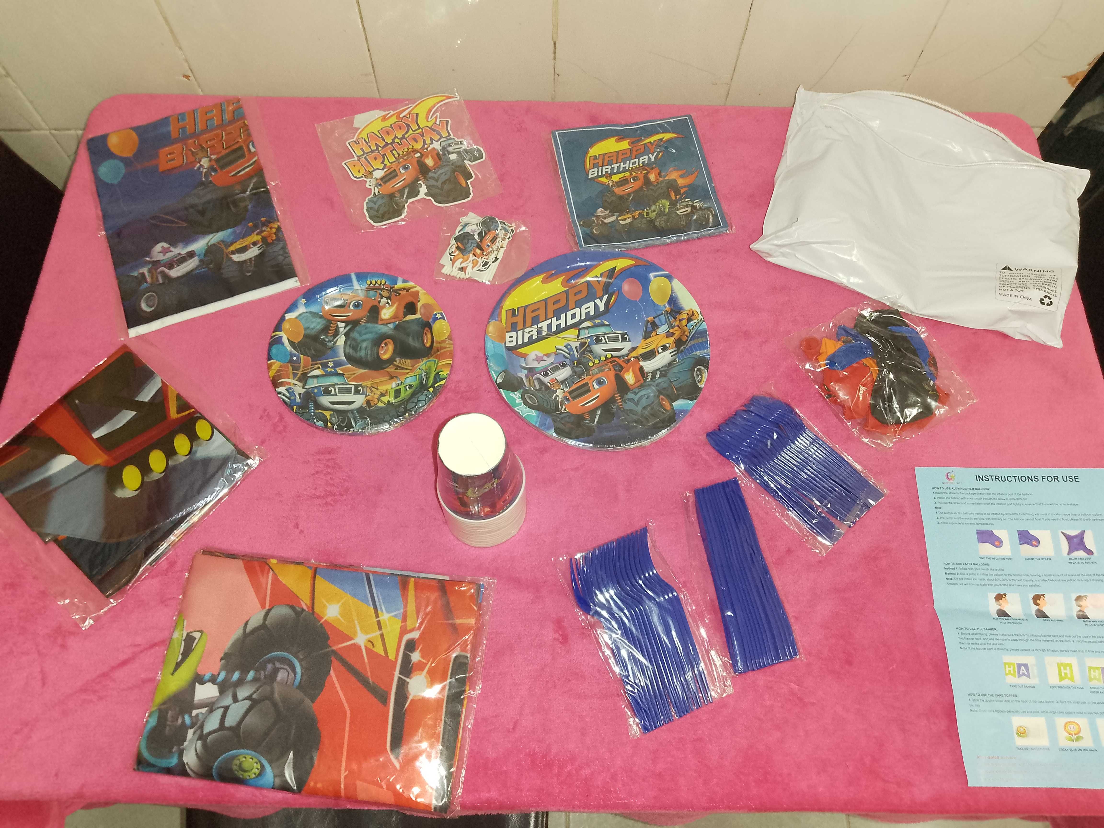 Lote de decoração aniversário 19 unidades