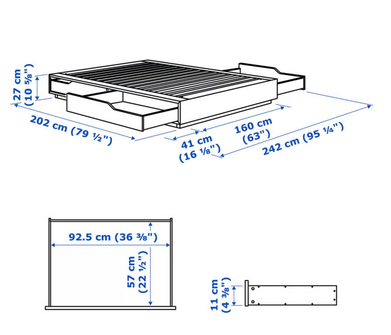Cama MANDAL Ikea 160x200 usada