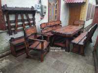 Деревянная Мебель под старину ( для бани, кафе ) стол, стулья, лавки