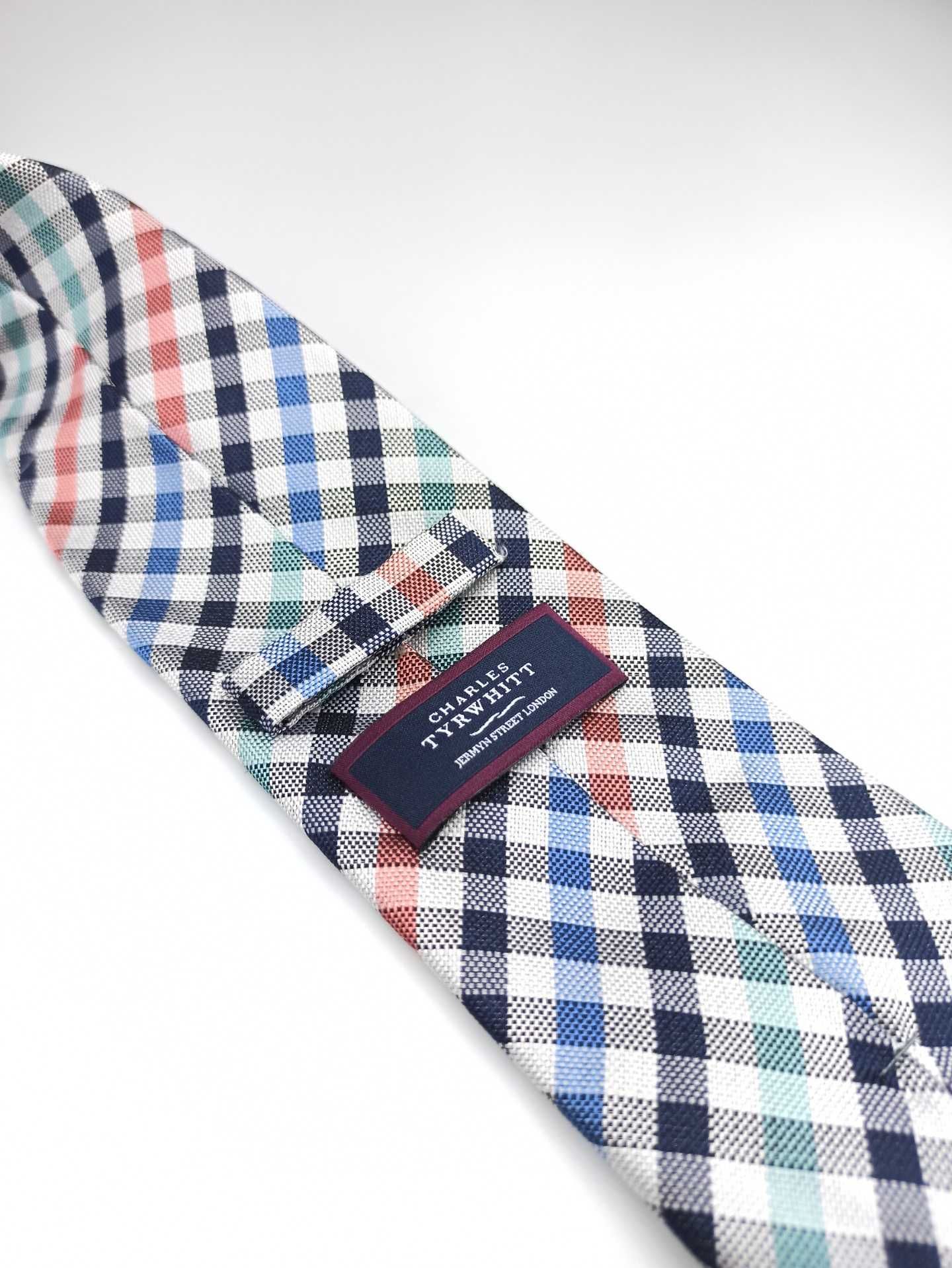 Charles Tyrwhitt jedwabny krawat w kratkę