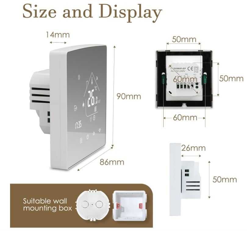 Inteligentny termostat WIFI Beok TGR85WIFI-EP elektryczne ogrzewanie