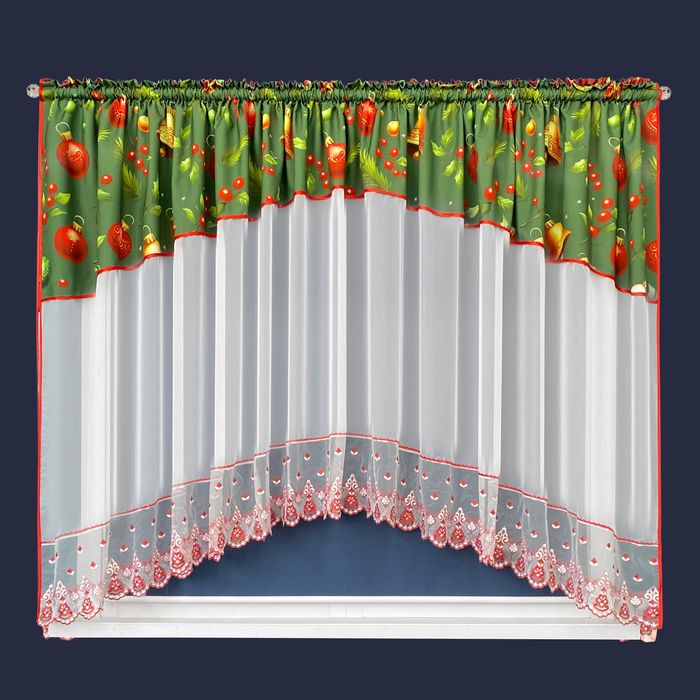 ‼️BLACK WEEK ‼️ Firana świąteczna 160x400 z zieloną górą