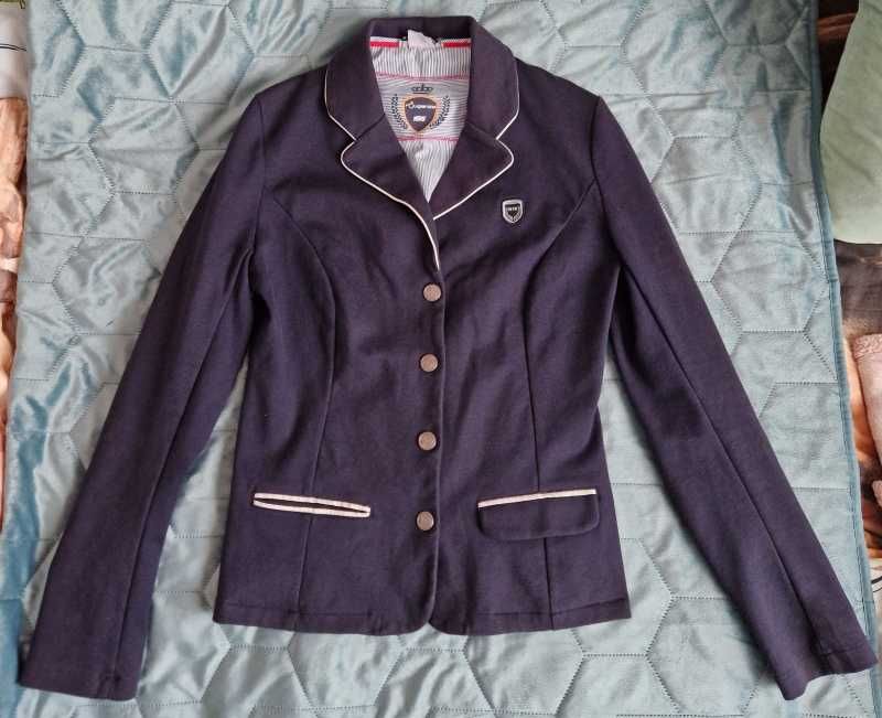 frak jeździecki Fouganza granatowy, rozmiar 34