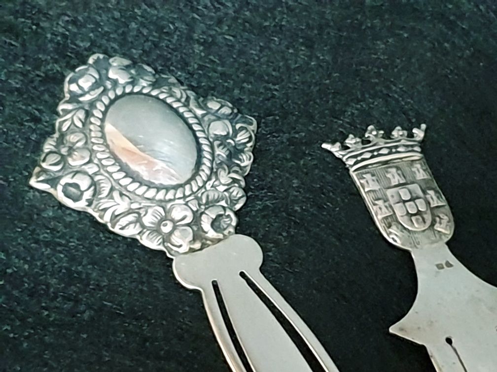 Lindos marcadores de páginas em prata portuguesa contrastada
