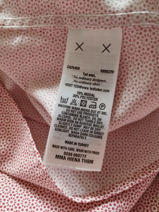 Koszula męska z długim rękawem i kołnierzykiem różowa Ted Baker