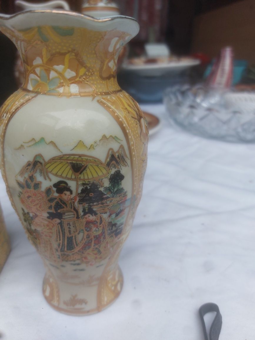 Chinska Porcelana wazon i szkatułka