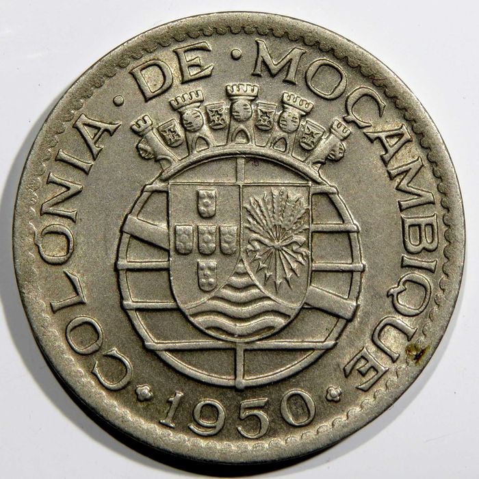 Moçambique Portugues 1 Escudo 1950 "Escassa" Bela.