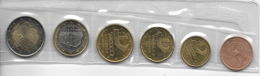 Andorra 2014 - Set 6 moedas lacradas em plástico.