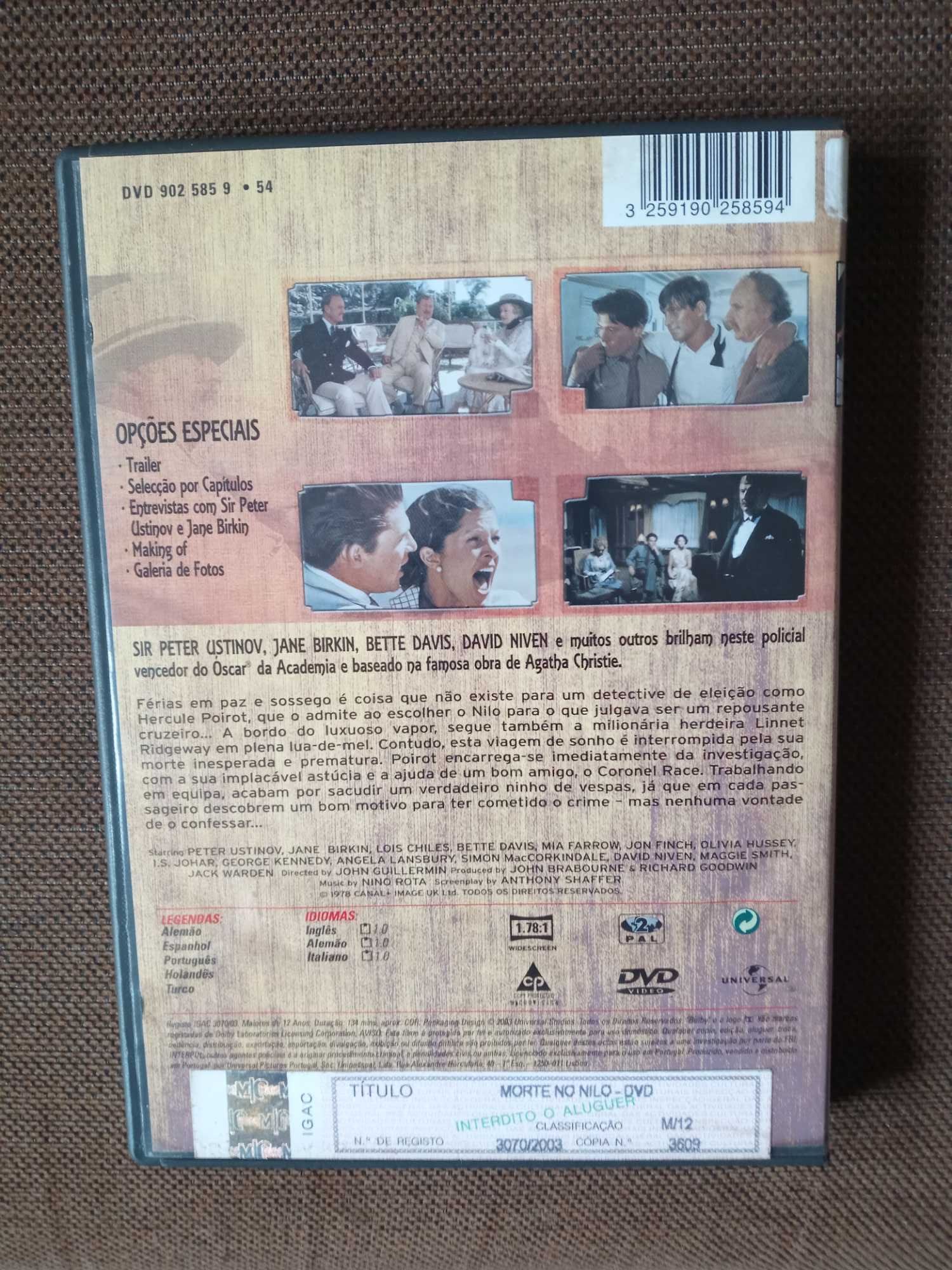 filme dvd original - morte no nilo