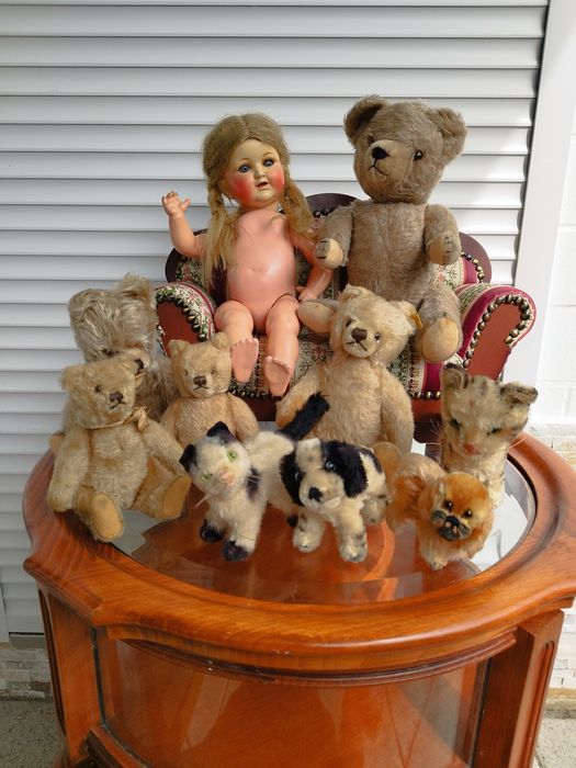 Steiff медведь , собака