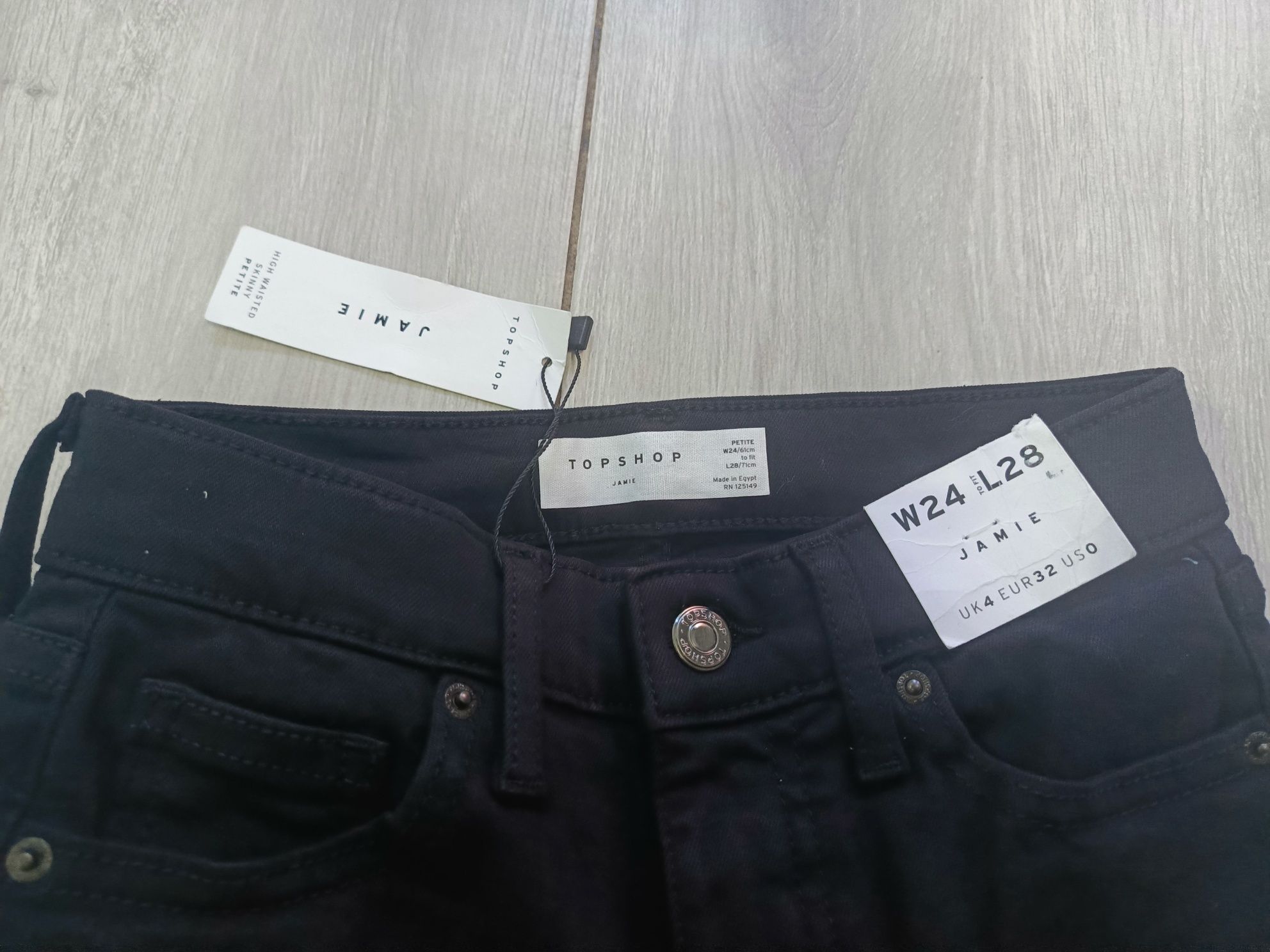 Rurki damskie czarne topshop jamie rozmiar 24/28