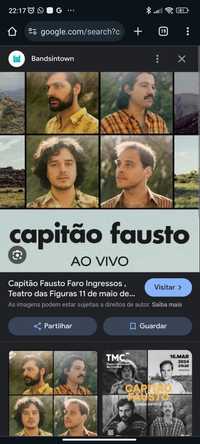 Bilhetes capitão fausto - Faro 11 de Maio