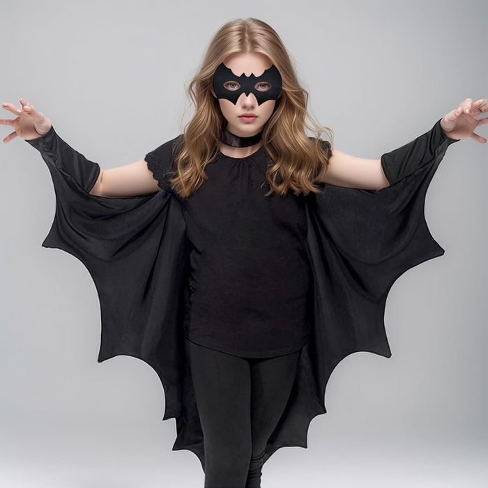 Elegancki Kostium Nietoperza z Peleryną i Maską dla Dorosłych 130Cm
