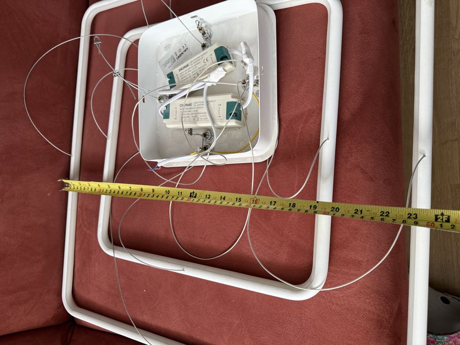 Lampa biały kwadrat Milagro Nix White podwójny pierścień wisząca