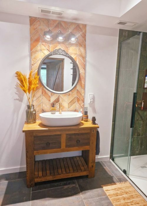 Szafka pod umywalkę nablatową, stare drewno, vintage, loft, rustykalna