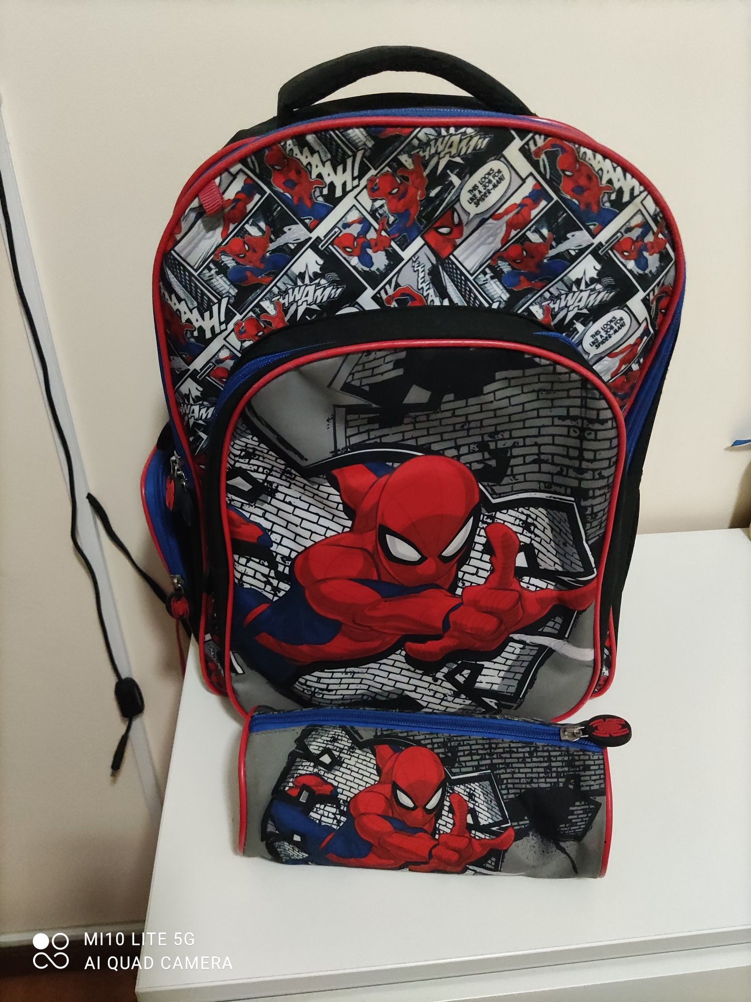 Mochila e estojo do homem aranha