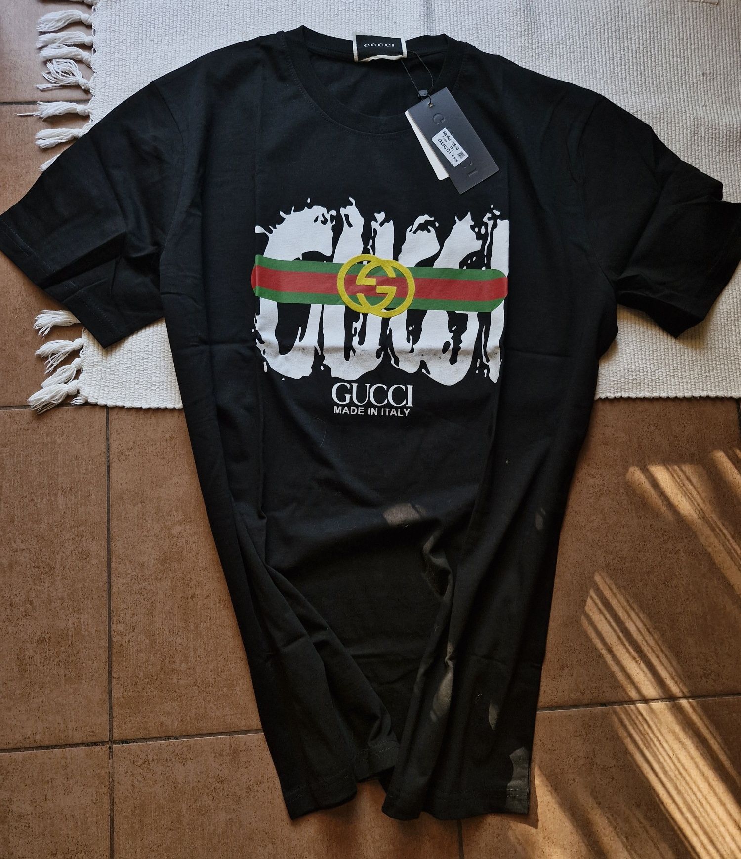 Nowa koszulka męska bawełna tshirt czarny 3xl 2xl gu cci metki prezent