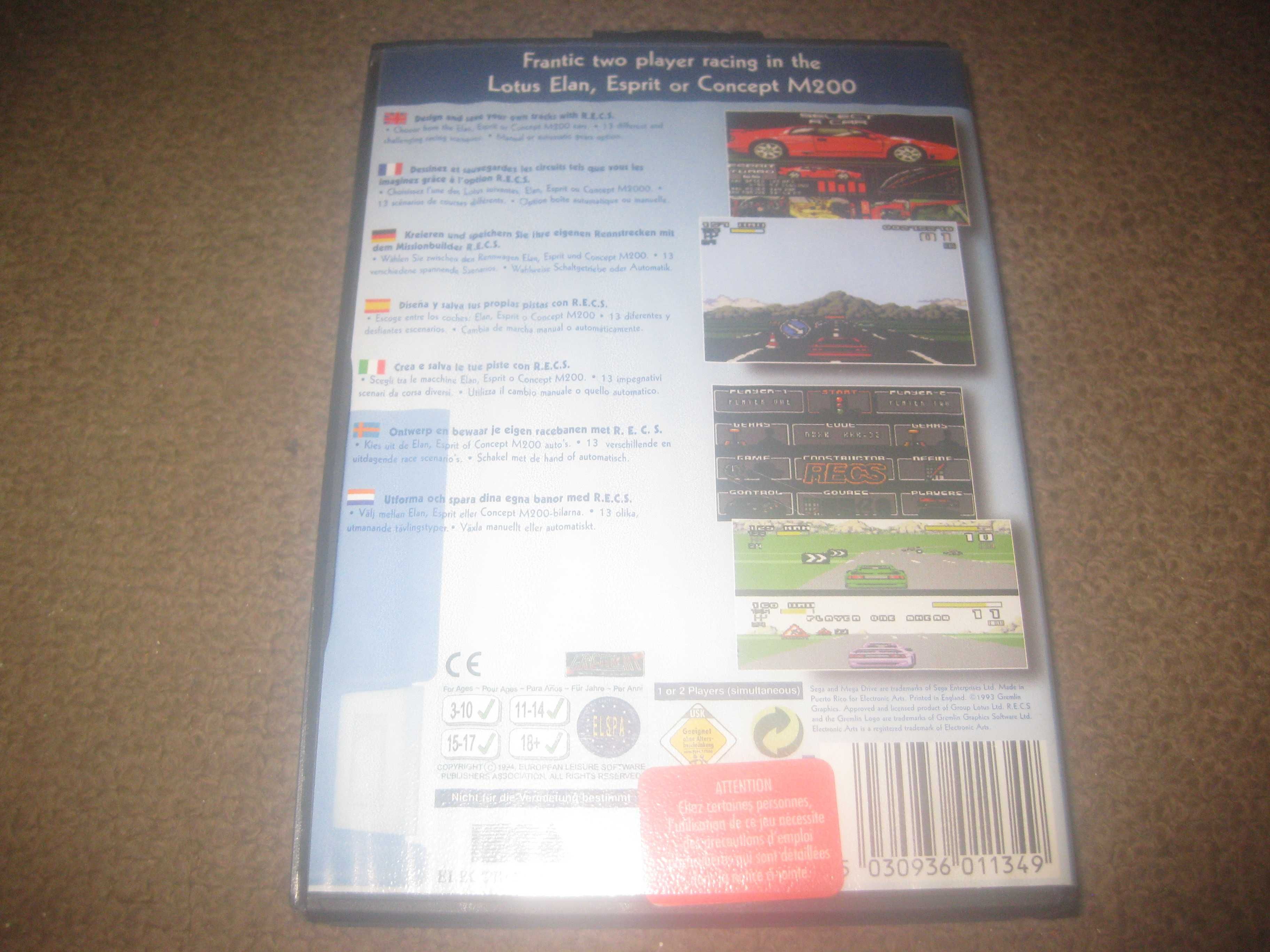 Jogo "Lotus II" para Sega Mega Drive/Completo!