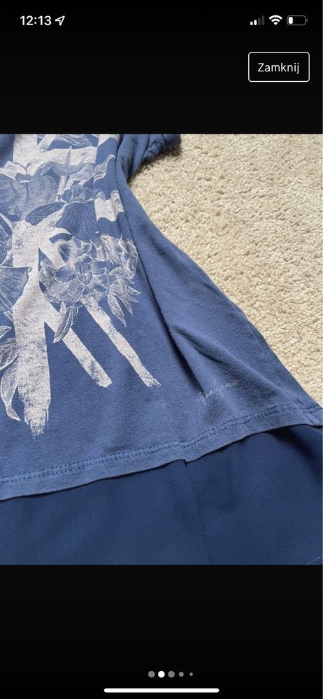 Niebieski T-shirt koszulka Pepe Jeans z podszyciem