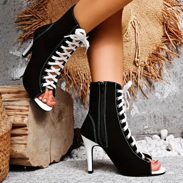 Туфлі High heels зі змійкою збоку Чорні .Хай хілс  Хилсы