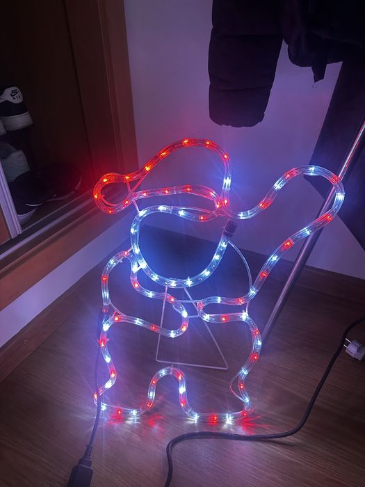 Pai natal com luz para varanda