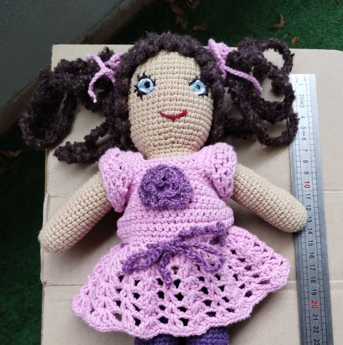 Lalka - duża, zrobiona na szydełku, handmade, rękodzieło