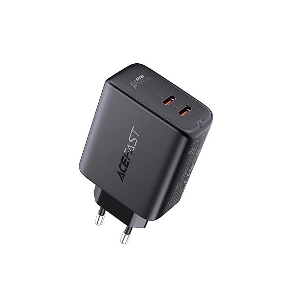 Acefast ładowarka sieciowa 2x USB Typ C 40W, PPS, PD, QC 3.0, AFC, FCP