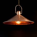 Lampa wisząca, miedziana, młotkowana fi 50 cm