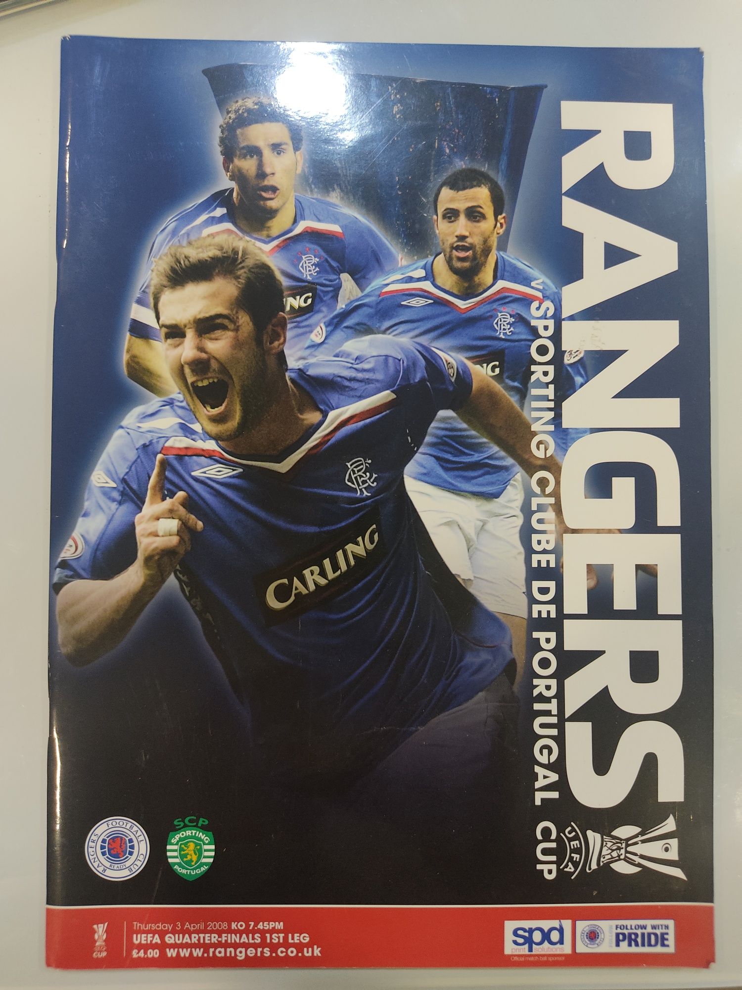 Programa oficial Rangers Sporting UEFA 2007/08
