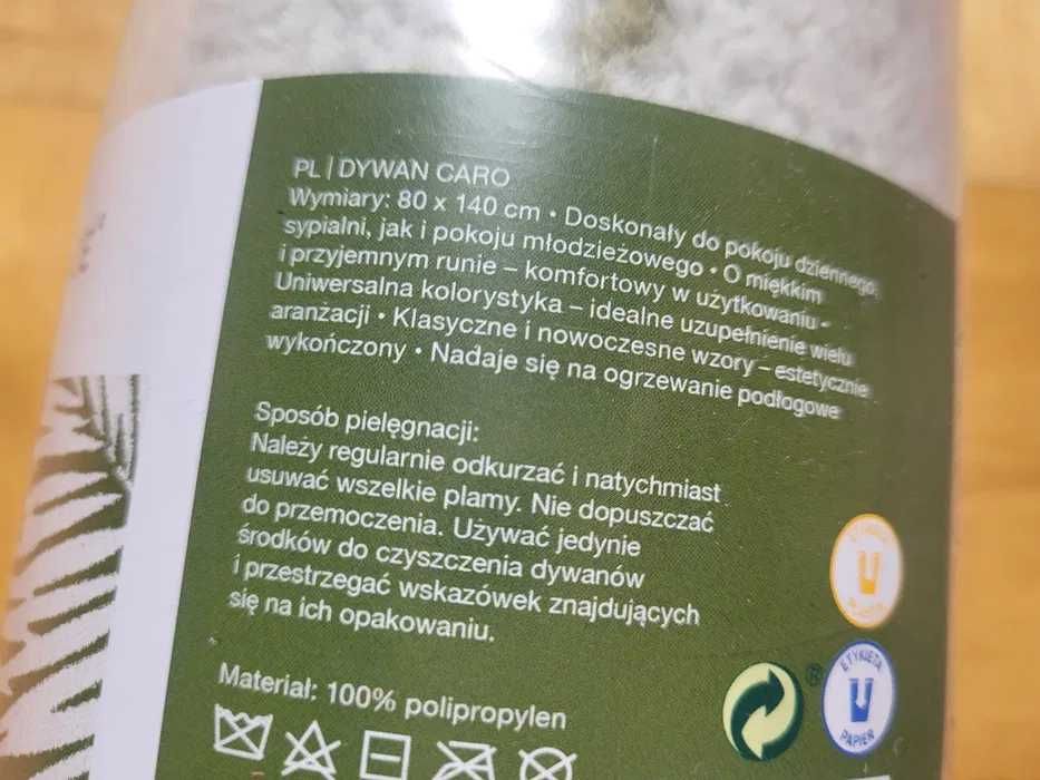 NOWY dywan Smukee Caro 80x140cm dywanik wzór zielony w liście