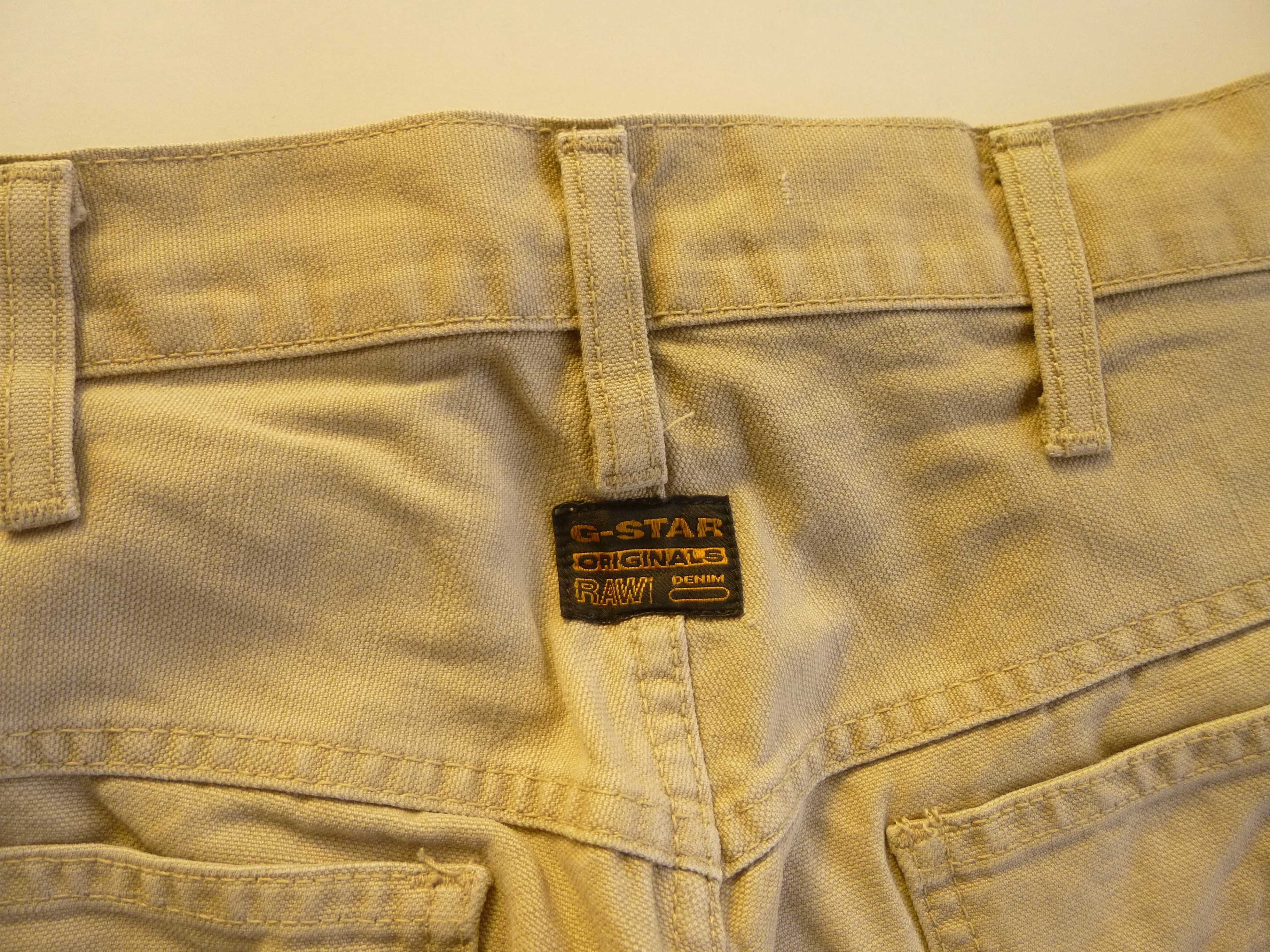 G-Star Jeans Elwood Raw Denim, sand, em bom estado, 33/34