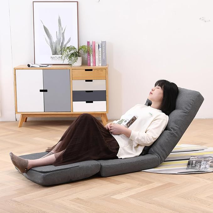 FLOGUOOR Ergonomiczne krzesło podłogowe z regulowanym oparciem