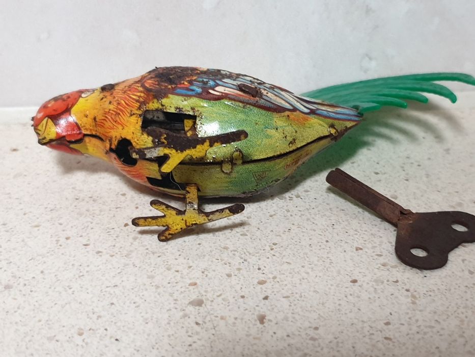 Antigo Galo - brinquedo mecânico em chapa Köhler Germany