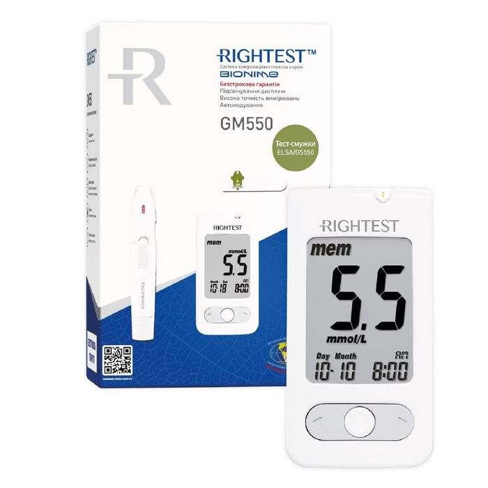 Глюкометр Bionime Rightest GM550 (Швейцария)