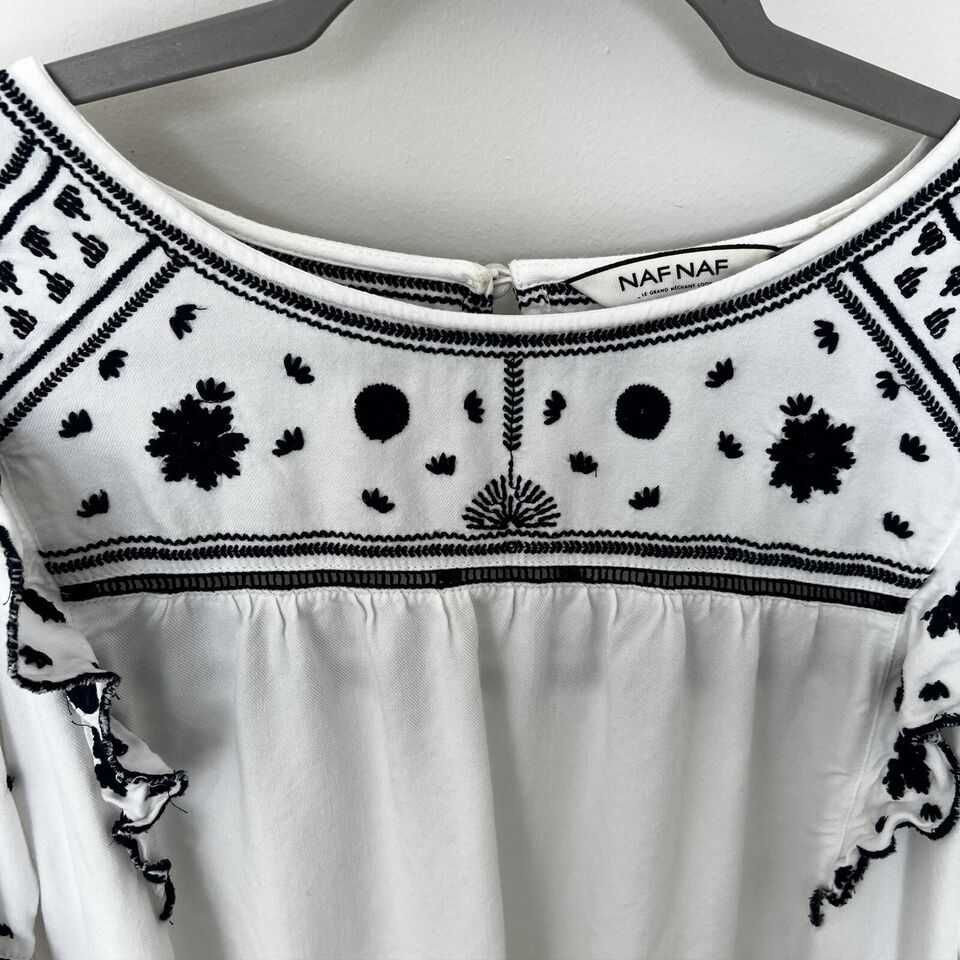 Блуза, блузка с вышивкой Naf Naf р.S (36) вискоза