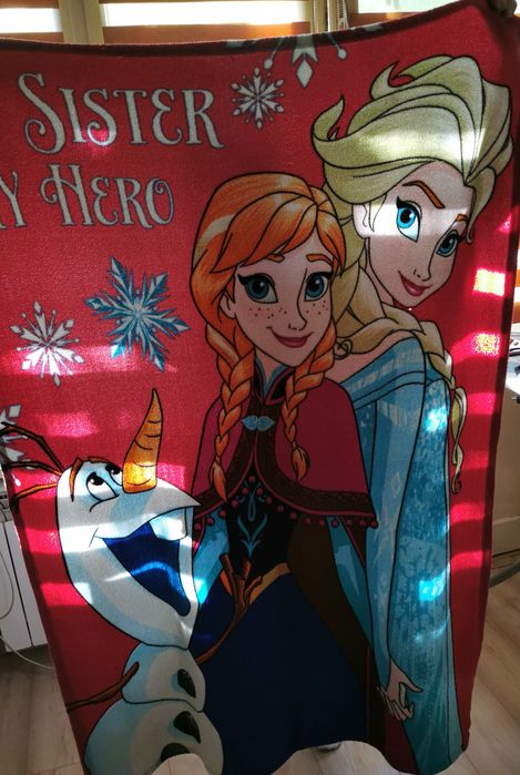Koc polarowy dziecięcy dziewczęcy Kraina Lodu Frozen Anna Elza Olaf