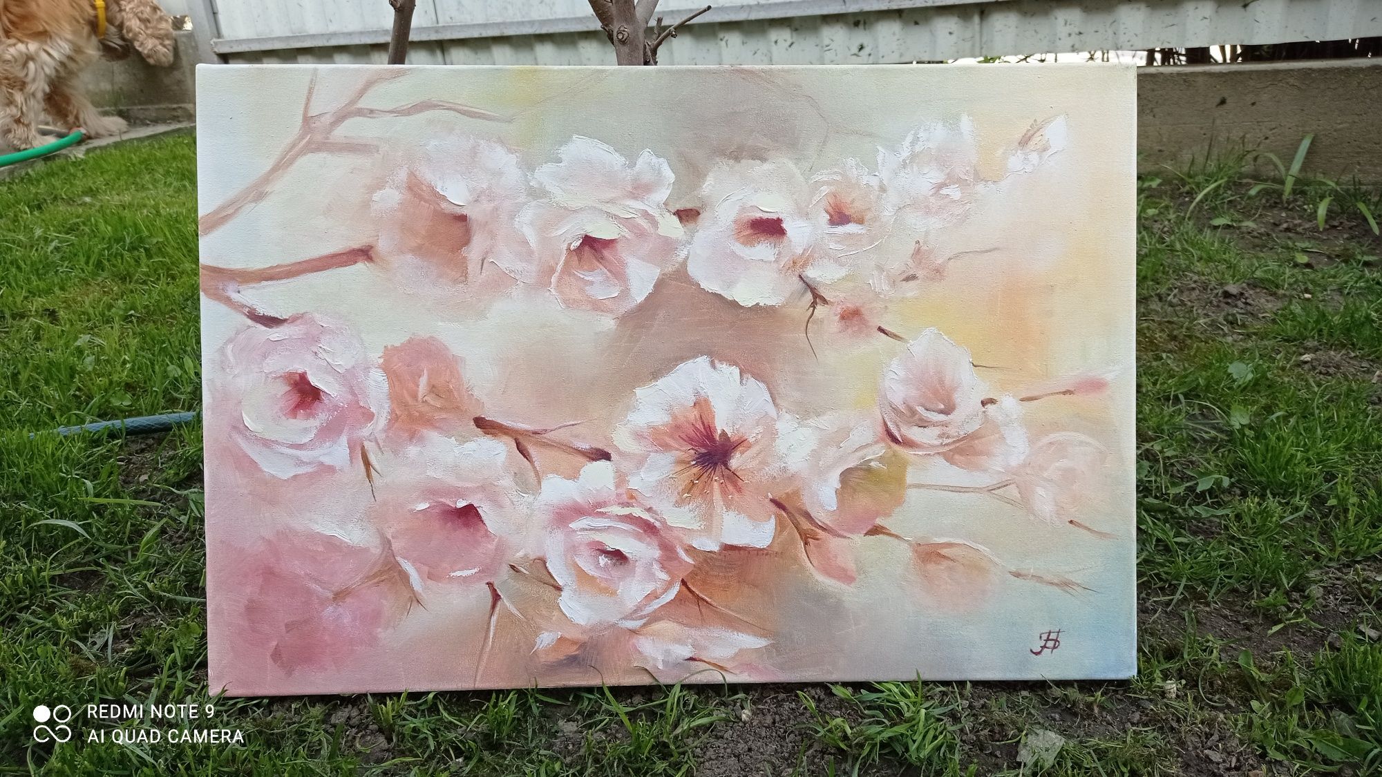 Картина Сакура,живопис квіти,гілка сакури