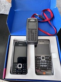 Zestaw trzech telefonów Nokia (E75, 6230, E71)