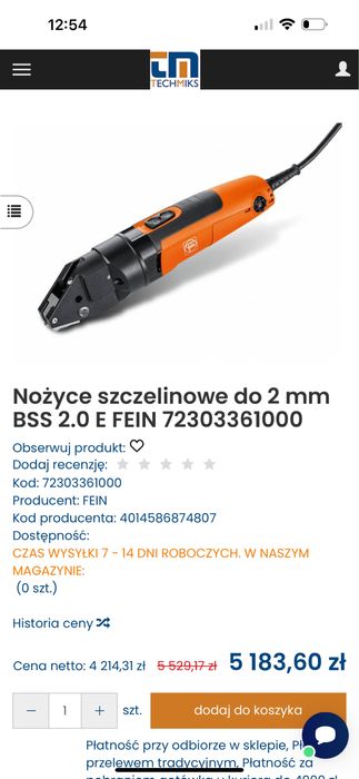 Nożyce szczelinowe Fein BSS 2.0 E