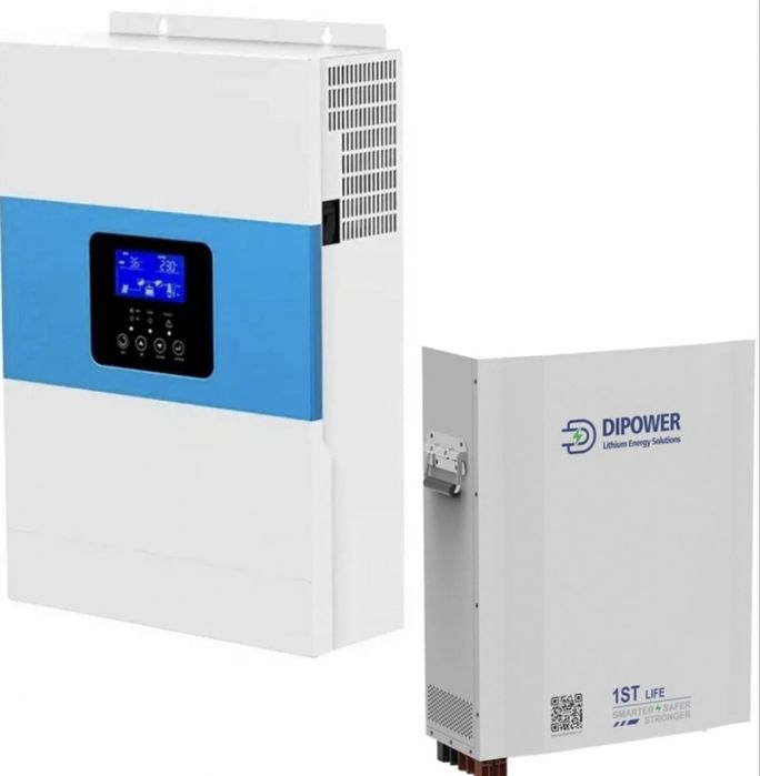 Інвертор Гібридний + Акумулятор Dipower комплект резервного живлення