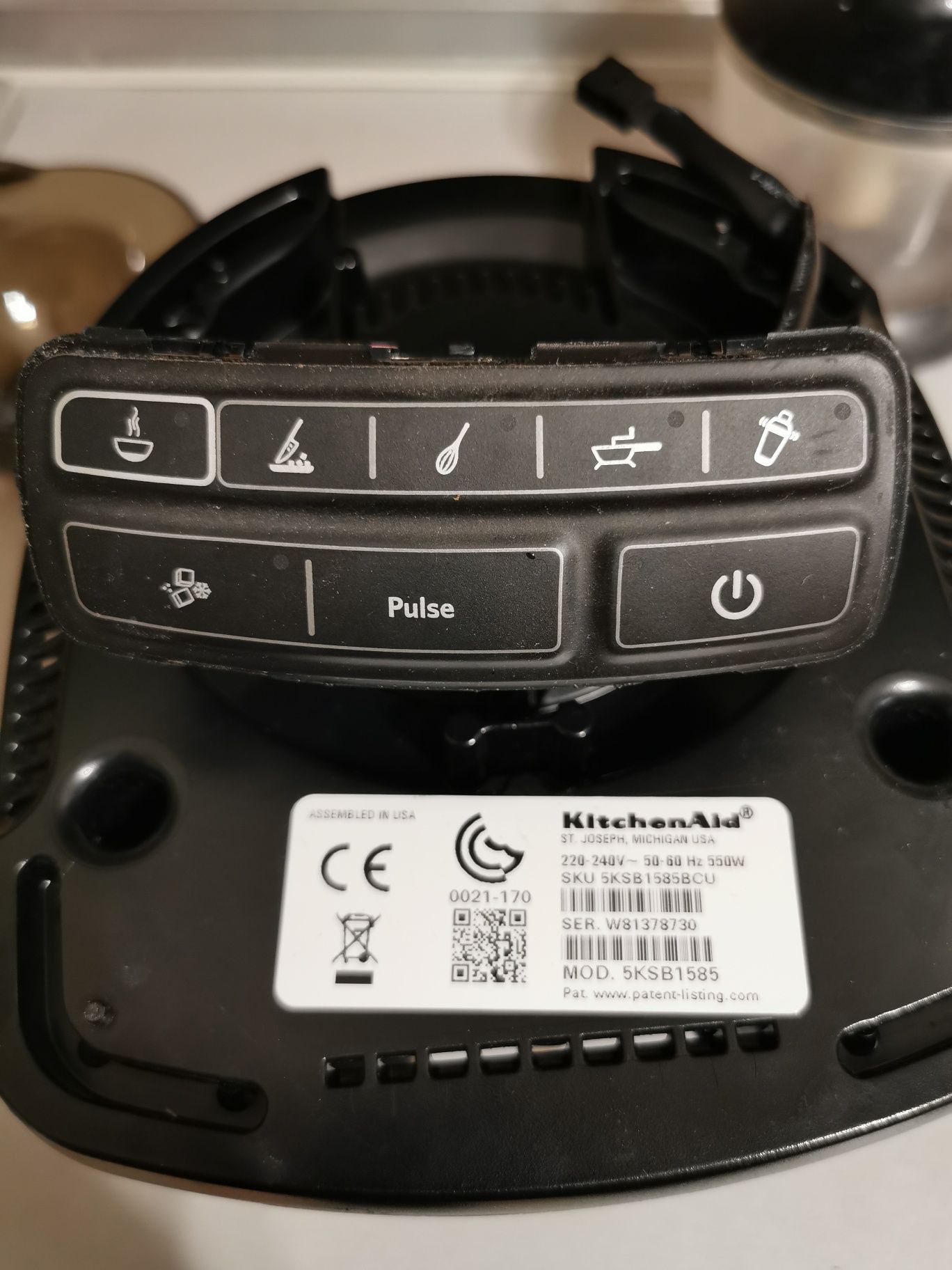 Панель керування міксером kitchenaid 5ksb1585 220v