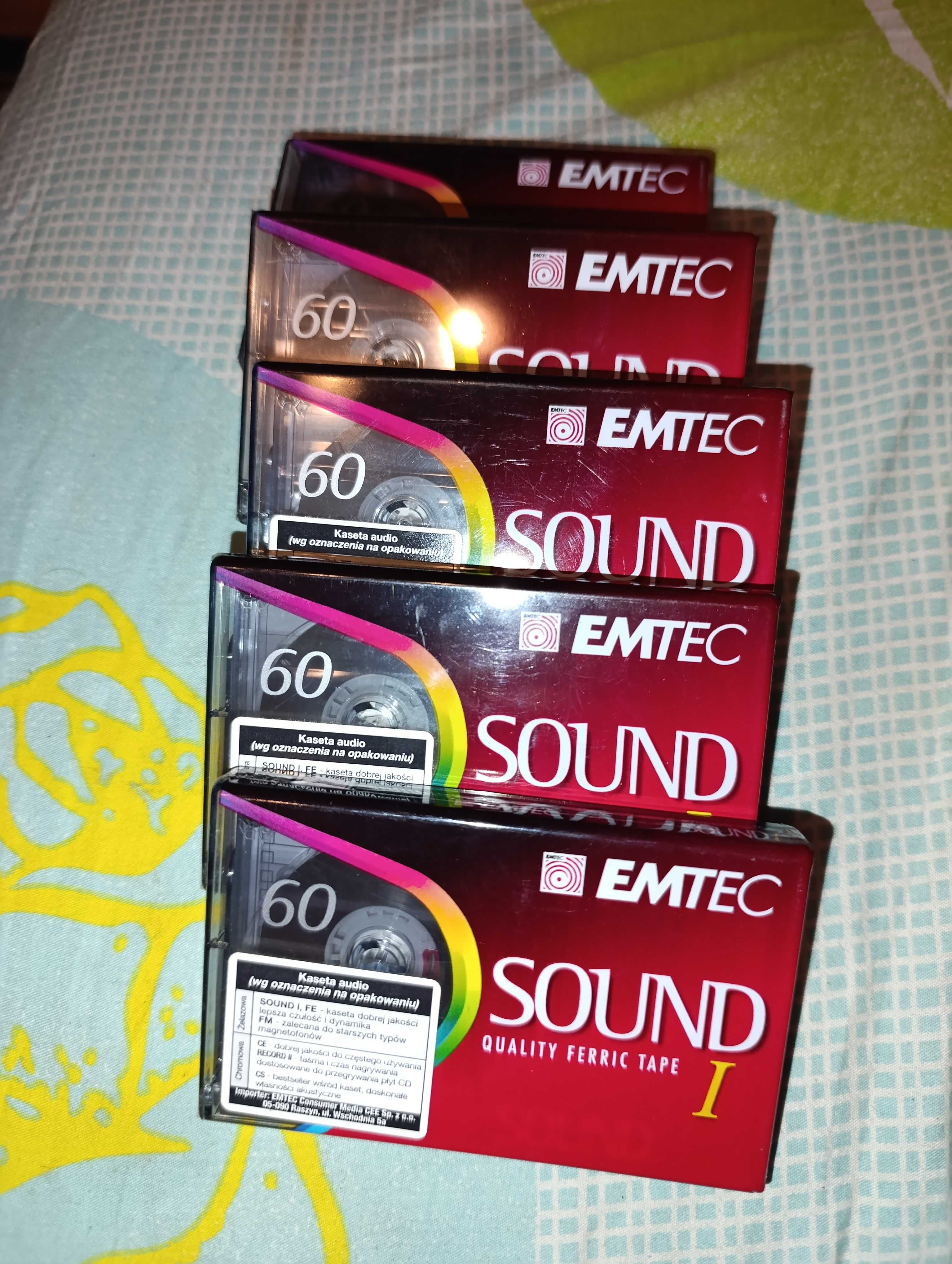 kasety magnetofonowe 5 szt czyste EMTEC SOUND - prl