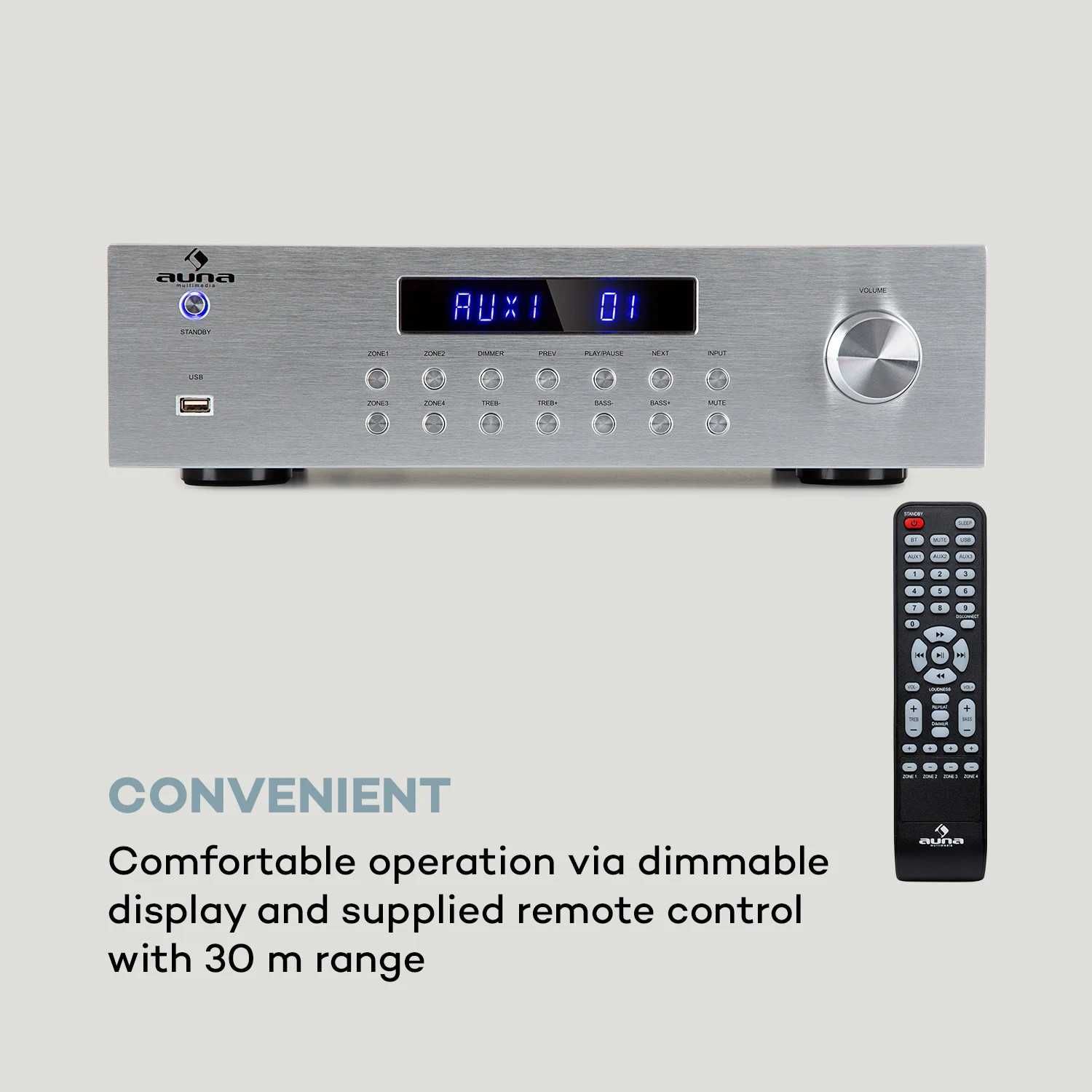 Wzmacniacz Hi-Fi AV2-CD850BT 4-kanałowy USB Bluetooth MP3 4x50W Nowy !