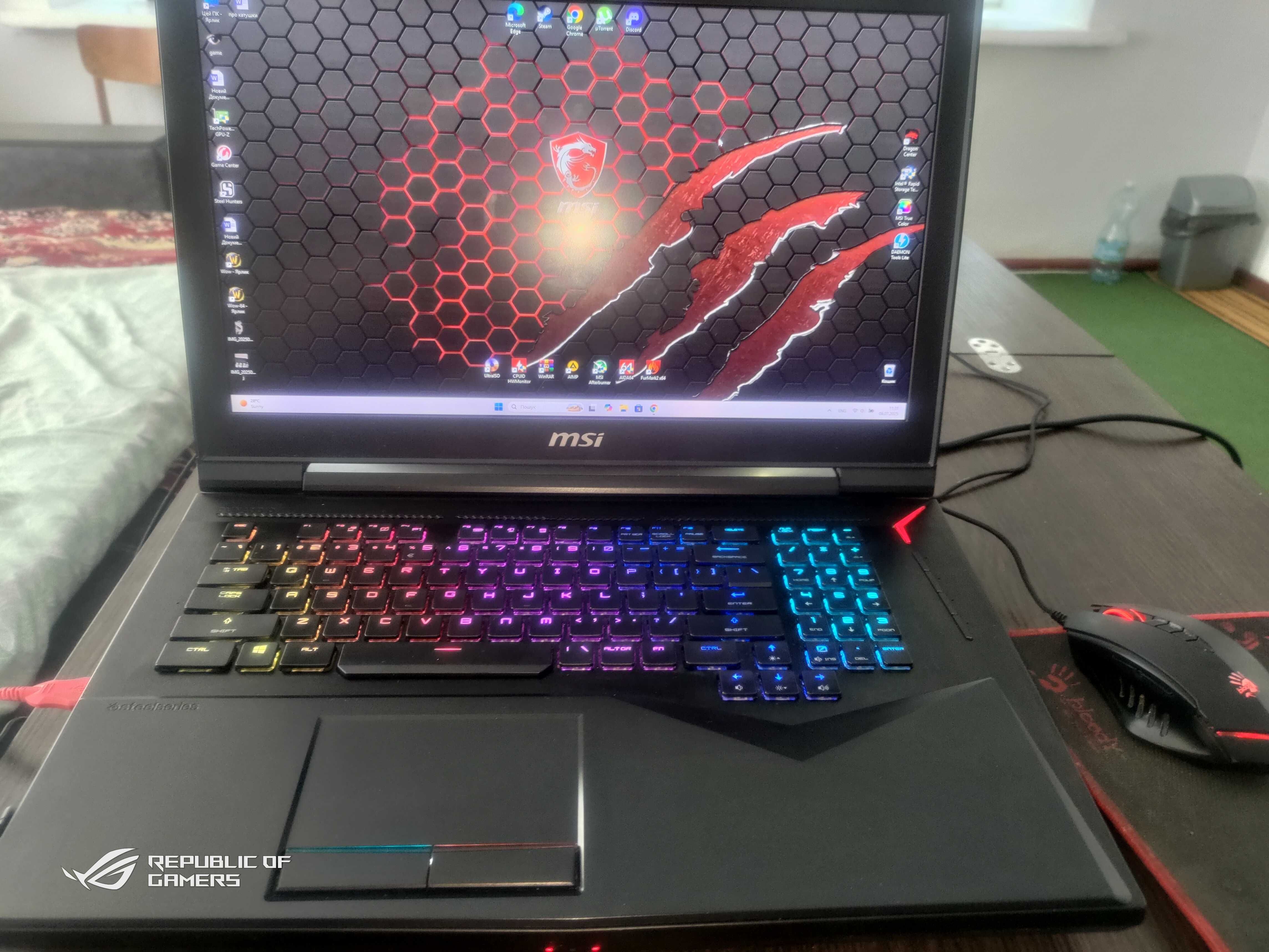 MSi GT75. i-7 8750h.Ram 16gb.SSD-2ps.raid-0 1tb.HDD-1tb. Gtx-1080 8gb