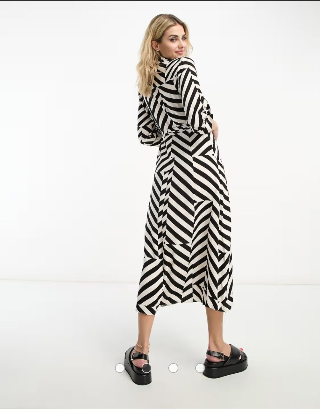 New Look Extra czarna wzorzysta Sukienka Koszulowa z paskiem 34 _ XS