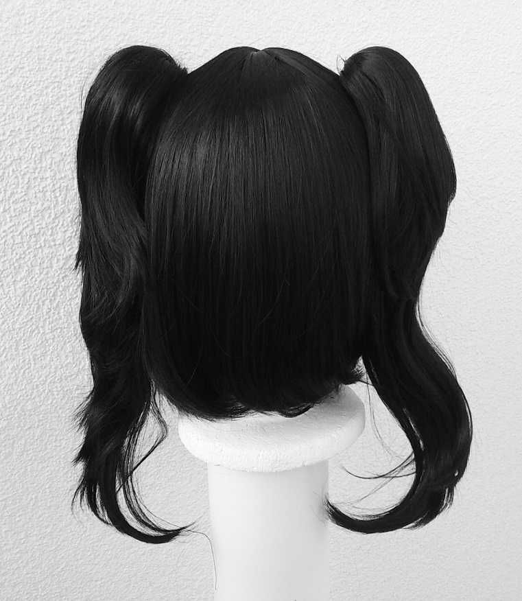 Ame Chan NSO Nico Love Live czarna peruka z kitkami cosplay wig
