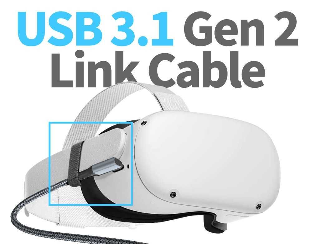 Кабель, шнур Oculus Link на Oculus quest 1/2/3, 5 м. usb 3.2 в оплетці